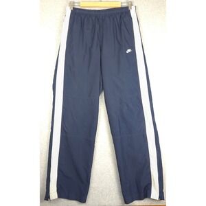 Nike Mens Navy Blue Mesh Stripe Track Pants Windbreaker Ankle Zip 239259-451 M